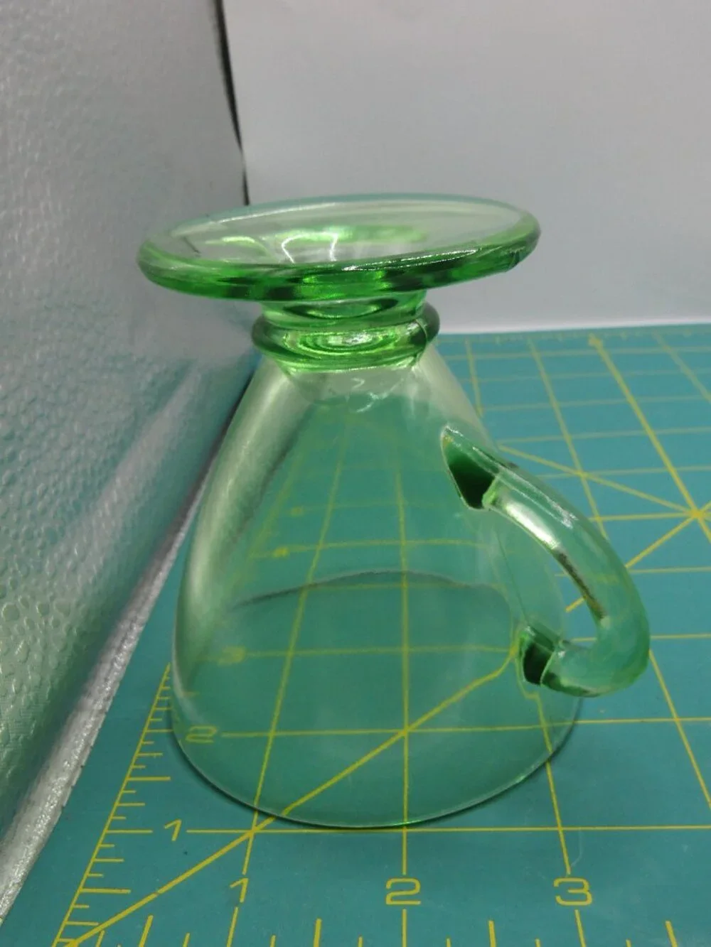 Green Uranium Glass Creamer